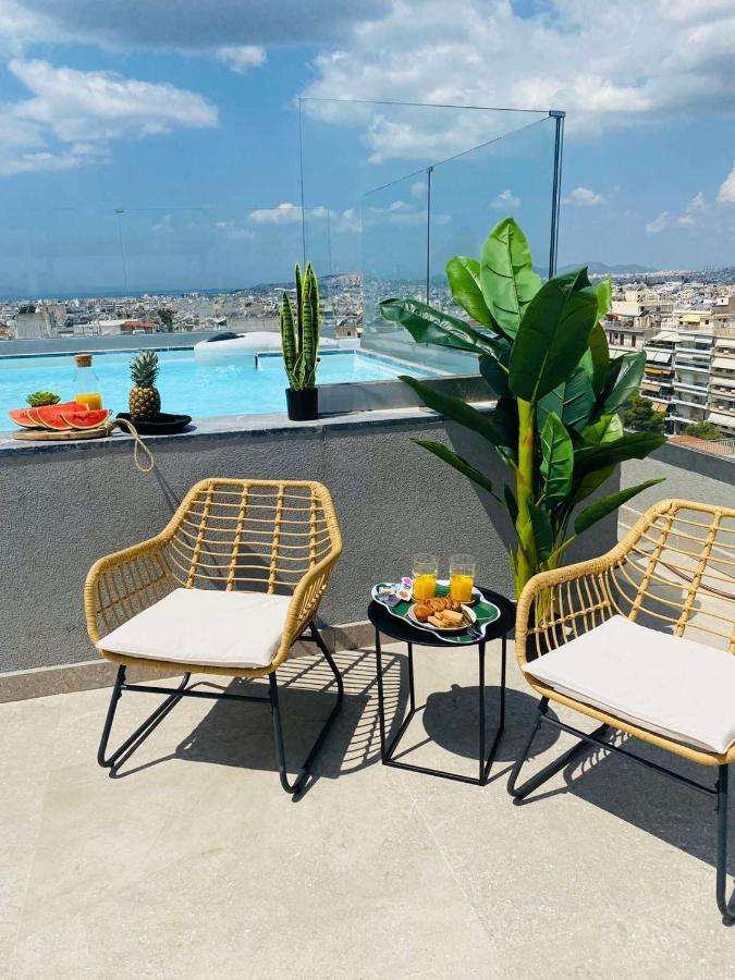 New 2Bd Aprt With Shared Rooftop Pool E2 أثينا المظهر الخارجي الصورة